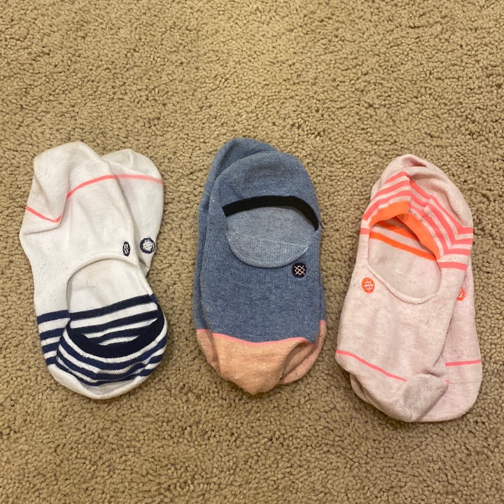 Three pairs of stance no show socks